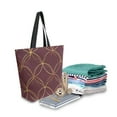 thumbnail image 2 of FORMRS Womens Canvas Tote Bag with Zipper Inner Pocket Shoulder Handbag, Circular Gold Pattern, 2 of 7