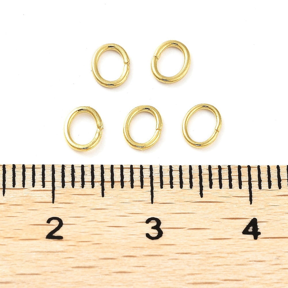 304 Stainless Steel Open Jump Rings Oval Real 18K golden Plated 4x5x0.8mm 20 Gauge Inner Diameter: 3x4mm
