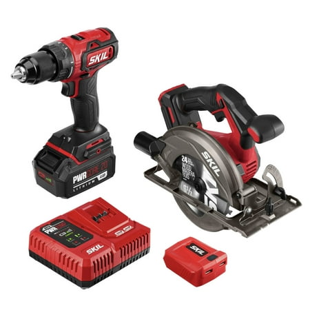 SKIL PWRCore 20™ Brushless 20V Cordless Drill Driver and Circular Saw Kit Set with 4.0Ah Battery
