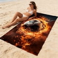 thumbnail image 4 of Beach Towel 140 x 70 cm, Polyester Quick-Dry Multicolor Football Pattern, Sand-Resistant, Wipe Clean Sports Travel Swimming Bath Towel, 1 Pack, 4 of 6
