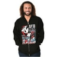thumbnail image 3 of The Smurfs Kanji Up To No Good Zip Hoodie Sweatshirt Men Brisco Brands L, 3 of 6