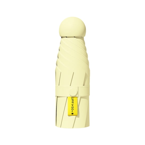 Travel Umbrella Portable Compact Umbrellas Pocket Mini for Purse Umbrellas for UV Small Backpack with Case Folding for Women, Yellow
