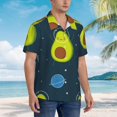 thumbnail image 5 of Easygdp Avocado in Space Men's Hawaiian Shirts Print Lapel Short Sleeve for Beach, vacation, party, casual occasions - X-Large, 5 of 9