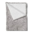 thumbnail image 2 of Brown Paisley Soft Flannel Fleece Blanket, Intertwined Detailed Sketch Motifs of Flowers and Antique Ornaments, Cozy Plush for Indoor and Outdoor Use, 70" x 90", Dark Mauve and White, by Ambesonne, 2 of 5