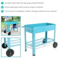 thumbnail image 4 of Sunnydaze 43.5" x 20.75" x 31.75" Blue Galvanized Steel Raised Garden Bed Cart with Wheels, 4 of 11