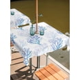 thumbnail image 2 of Outdoor Tablecloth with Umbrella Hole for Patio/Picnic/Party/Camping, Coastal Blue Coral Waterproof Table Cloth Square Cover Washable, Nautical Ocean Seaside Beach (54"x 54"), 2 of 8