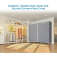 thumbnail image 2 of VIPEK V5LC Garment Rack Heavy Duty Covered Clothes Rack with Dimmable LED Lights Portable Closet Wardrobe, White Rack with Gray Cover, 2 of 9
