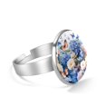 thumbnail image 2 of PhooArto Daisies Floral Butterfly and Hydrangeas Stainless Steel Rings for Women, Open Adjustable Ring Promise Ring Jewelry Gifts, 2 of 5