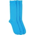 thumbnail image 6 of ToBeInStyle Pack of 3 Unisex Colorful One Size Fits Most Dress Crew Socks - Light Blue, 6 of 7