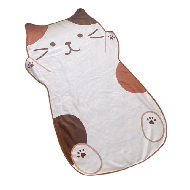 Manta de cama para niños con forma de gatito de 60 x 35 pulgadas de Colorfulland, duradera y transpirable. Blanco
