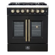 Forno Galiano 30-inch Freestanding French Door Dual Fuel Range Black