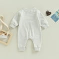thumbnail image 5 of Kogui Baby Rompers Boys Sweater Baby Boy Romper Little Brother Outfit Long Sleeve Mama's Boy Little Dude Jumpsuit Fall One Piece Clothes 0 3 6 9 12 18 24 Months (White,12-18 Months), 5 of 8