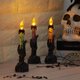 thumbnail image 2 of Velas sin llama de Halloween de 3 piezas, lámpara de vela decorativa de Halloween para el hogar, mesa, fiesta, casa embrujada de Halloween (morado y verde, verde), 2 of 5