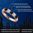 thumbnail image 2 of Gem Stone King 18K Rose Gold Plated Silver Black Onyx and Lab Grown Diamond Wedding-Bands Ring for Women | 0.73 Cttw | Round 3.5MM | Gemstone December Birthstone | Size 8, 2 of 6