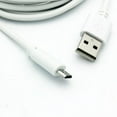thumbnail image 2 of White 6ft Long USB Cable Rapid Charger Sync Power Wire Micro-USB Data Link Cord Supports Fast Charging L5B for Amazon Kindle - ASUS Google Nexus 2 7 - Barnes & Noble NOOK Color HD HD+, 2 of 4