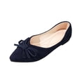 thumbnail image 2 of Gpaecead Women's Bow Flat Shoe Pointed Toe Faux Suede Soft Sole Elegant Versatile Comfort Slip On Shoes For Work, Navy, 2 of 8