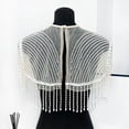 thumbnail image 2 of Sinyiin Beadwork Faux Collar With Fringed Seethrough Shoulder Wrap For Evening Party, 2 of 12