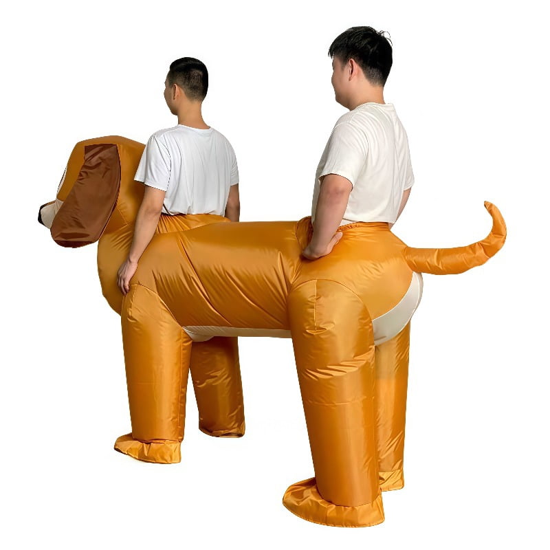 Inflatable Two-Person Dachshund Costume - Funny Ride-On Dog Outfit For Parties & Events,Height 59"–74.8",Dog