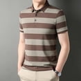 thumbnail image 3 of Summer Men's Polo Shirts With Short Sleeve Business Stripes Print Casual Tops Fashion Sport Wear Oversized T Shirts Man Clothes, 3 of 6