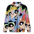 thumbnail image 4 of The Powerpuff Gi-rls Jacket Casual Oversized Hoodie Stylish Zipper Hooded Sweatshirt Warm Loose Outerwear L, 4 of 8