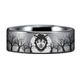 thumbnail image 2 of Wolf and Trees Style 2 Tungsten Carbide Ring, 2 of 7