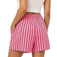 thumbnail image 5 of Women's High Waisted Casual Elastic Waist Shorts with Pockets for Summer Beach, 5 of 6
