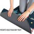 thumbnail image 3 of Space Dinosaurs Rockets Planets Hot Yoga Mat Towel Non Slip for Hot Yoga - Quick-Drying Yoga Mat Cover with 4 Corner Pockets with Travel Bag - Hot Yoga Towel Non Slip 70"x26", 3 of 6