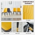 thumbnail image 5 of Dining Chairs A modern dining chair with orange yellow dark gray dual tone PU leather backrest and black metal legs, suitable for kitchens, bedrooms, and offices. Set of 4 pieces (orange yellow, dark, 5 of 20