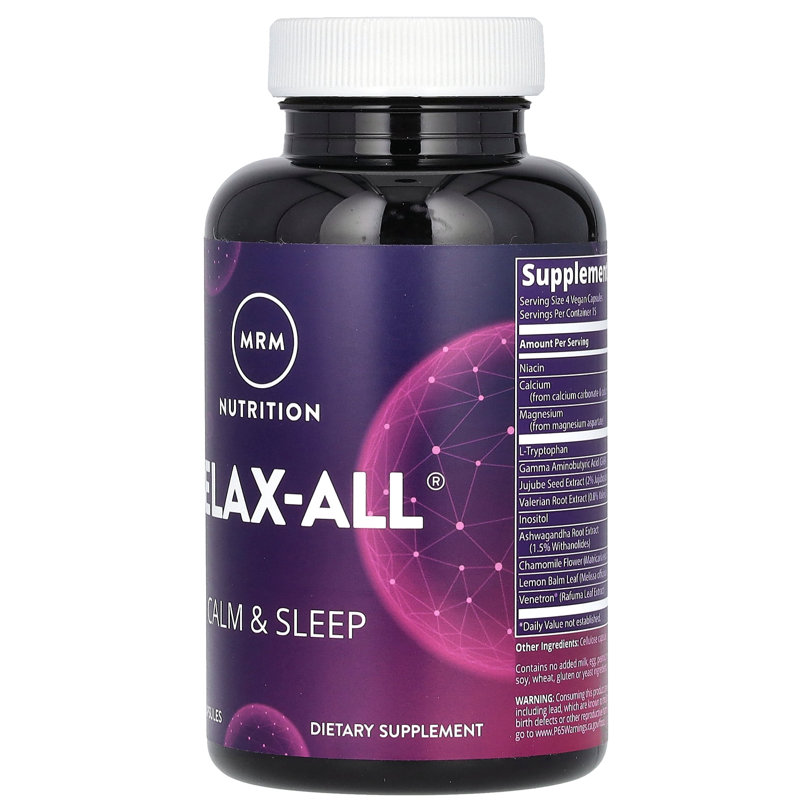 MRM Nutrition Relax-All, Calm & Sleep, 60 Vegan Capsules