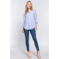 thumbnail image 2 of Long Slv Split Round Neck Stripe Woven Shirt, 2 of 5