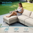 thumbnail image 6 of Ovios 9 Pieces Wicker Patio Furniture Sets Outdoor Conversation Sectional Sofa with Swivel Chairs & Fire Pit, 6 of 10