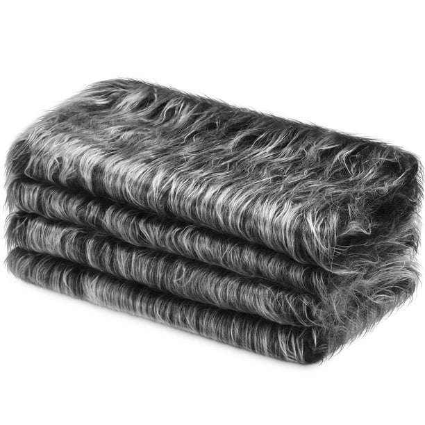 Cuadrados de tela Jetec de piel sintética gris, 25 x 50 cm, para manualidades, 4 unidades