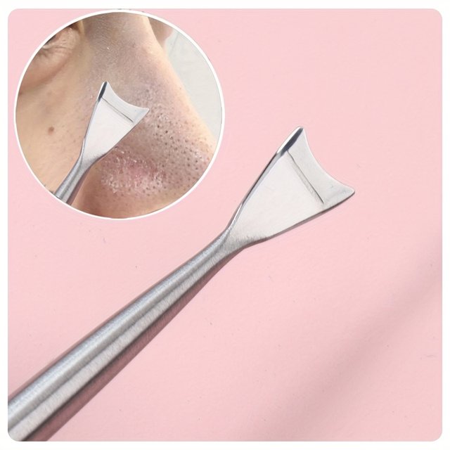 Stainless Steel Blackhead & Blemish Remover Set - Facial Pore Cleaning Tools, Exfoliation Kit for Dead Skin and Sebum Extraction, Oil-Free, Suitable for All Skin Types for Home and Salon Use, includes