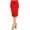 Red, variant on Women's Plus Casual Solid Pencil Midi Skirt with Drawstring Waist and Relaxed Fit