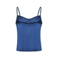 thumbnail image 5 of RKZDSR Women's Satin Tank Top Solid Color Cami Tops Casual Basic Strappy Crap Top Summer Comfy Shirts, 5 of 5