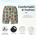 thumbnail image 6 of Picia Hand Drawn Strawberry pattern Mens Swim Trunks with Compression Liner Stretch Beach Shorts Quick Dry with Zipper Pockets No-Chafing Board Shorts-Large, 6 of 9