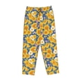 thumbnail image 4 of Goofa Vintage White Yellow Sunflower Printed Soft Pajama Pants for Women, Wide Leg Comfy Casual Lounge Yoga Pants-XX-Large, 4 of 9