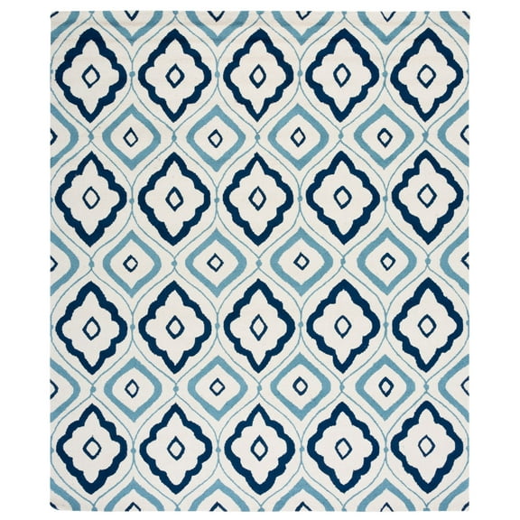 SAFAVIEH Four Seasons Kenesa Geometric Area Rug, Ivory/Navy, 8' x 10'