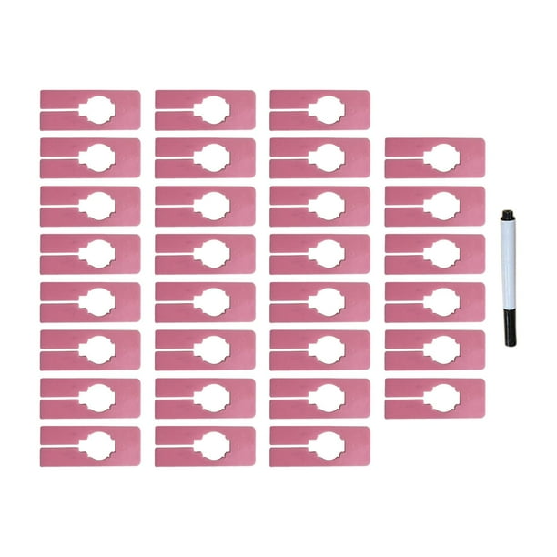 30 separadores de tallas para ropa de armario, etiquetas colgantes, divisores de armario en blanco rosa
