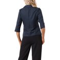 thumbnail image 3 of INSPIRE CHIC Women's Office Work Suit Jacket Notched Lapel Collar 3/4 Sleeve Blazer L Dark Blue, 3 of 5