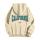 thumbnail image 5 of MHFRRA Sudadera con Capucha y Estampado de Letras, Informal, con Bolsillo Frontal, Ropa de Calle Cómoda para Uso Diario Beige, 5 of 5