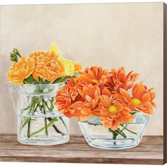 Fleurs et Vases Jaune II by Remy Dellal, Canvas Wall Art