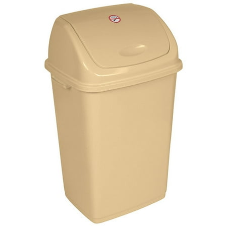 Superio Swing Top Trash Can 50 Liter 13 Gal Beige
