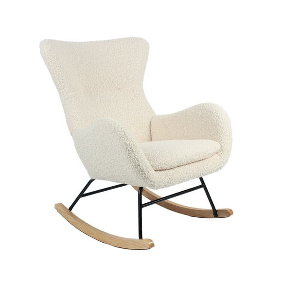 Silla Reclinable Top Living Mecedora Tipo Sherpa Beige