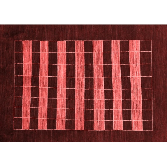 Ahgly Company Indoor Rectangle Abstract Red Modern Area Rugs, 3' x 5'