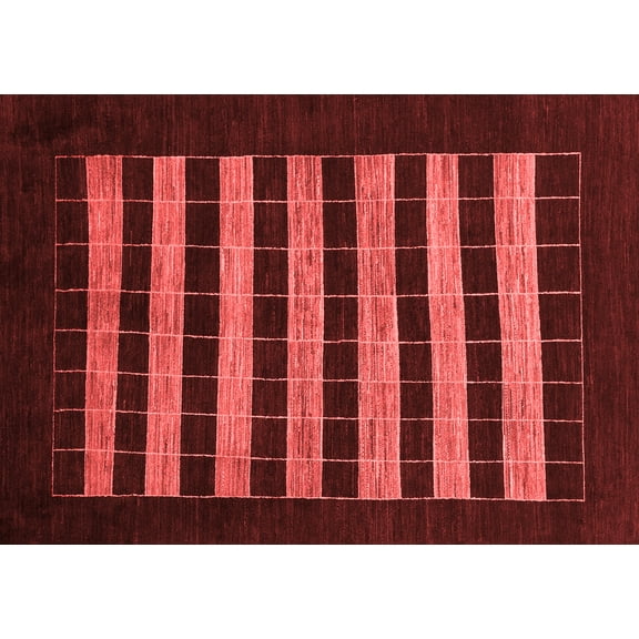 Ahgly Company Indoor Rectangle Abstract Red Modern Area Rugs, 2' x 4'