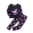 thumbnail image 1 of Odeerbi 2-8 Años Niñas Pijamas Que Brillan En La Oscuridad Conjuntos Luminosos de Dinosaurio Tops de Manga Larga Pantalones Conjunto de Pijama de Dos Piezas Noctilucente Deportivo, 1 of 9