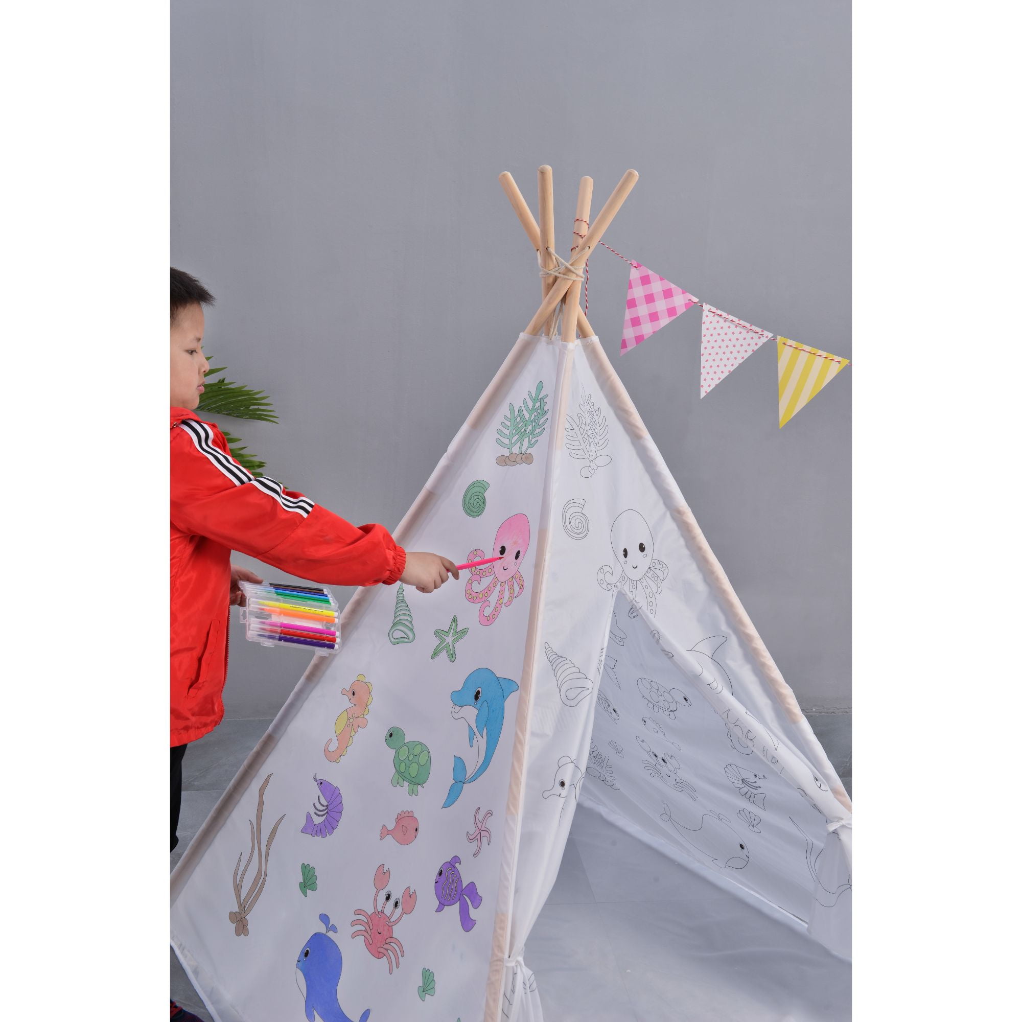 Teepee Play Avrsol Kids Teepee Tent for Girls with Rose Vine Flowers 
