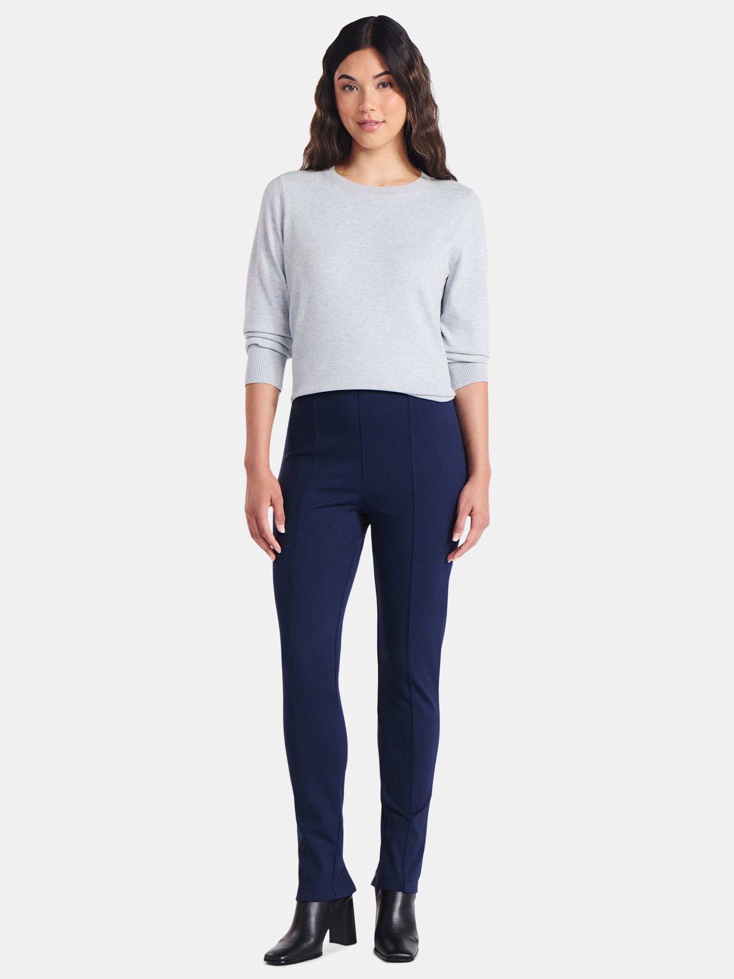 Time and Tru Women's Ponte Knit Skinny Pants, 29" Inseam, Sizes XS-XXL