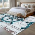 thumbnail image 4 of 6'x9' Area Rugs, Teal Rudder Coastal Indoor Outdoor Area Rug for Living Room Bedroom, Summer Beach Ocean Nautical Washable Bathroom Rugs Kitchen Floor Carpet Mats Home Decor Aesthetic, 4 of 8